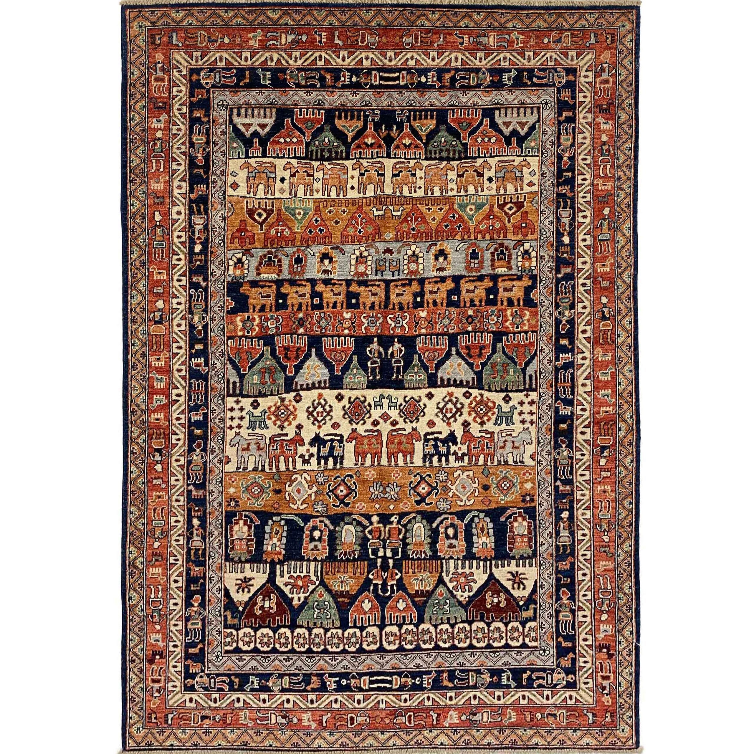 afghan tribal rug 5x7