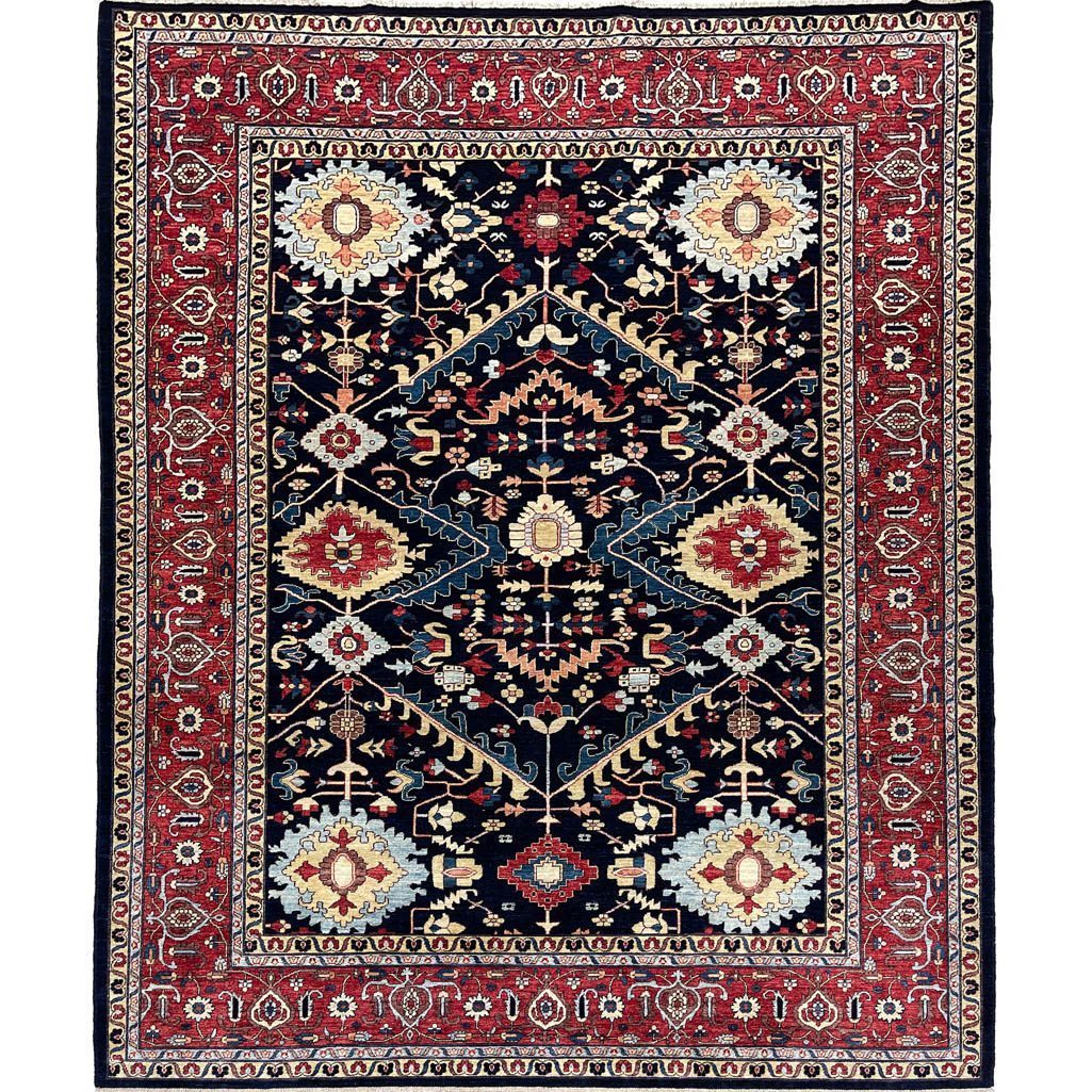 black heriz rug 9x12