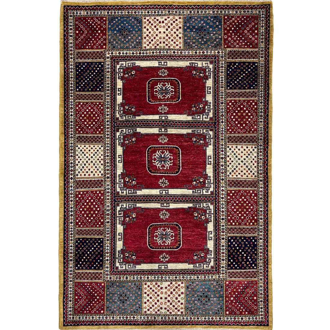 red tribal rug