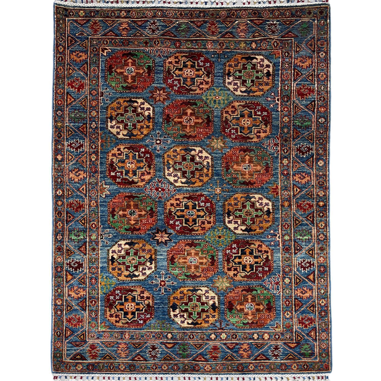 blue ersari wool rug