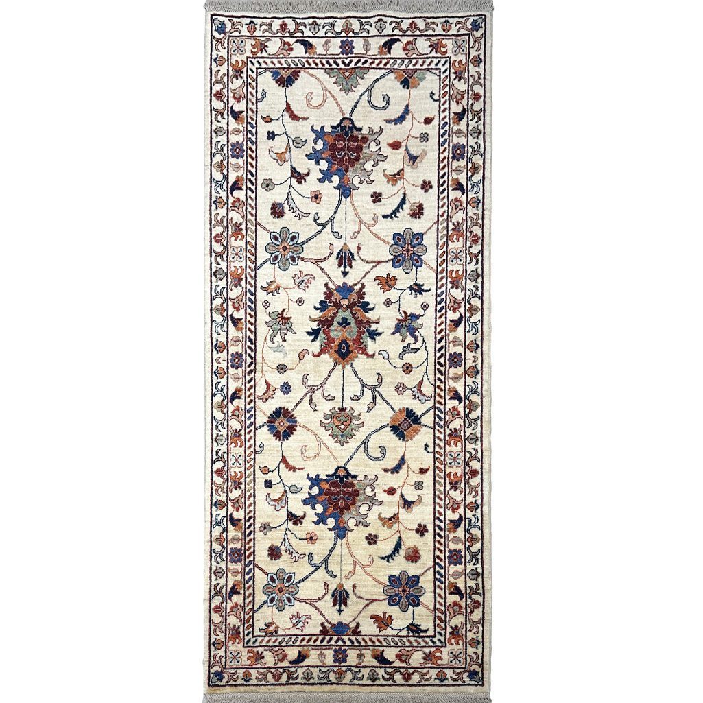 white sultani runner rug