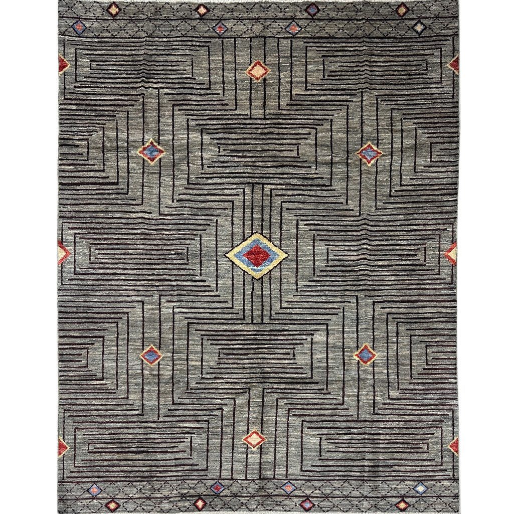 gray moroccan wool rug 8x10