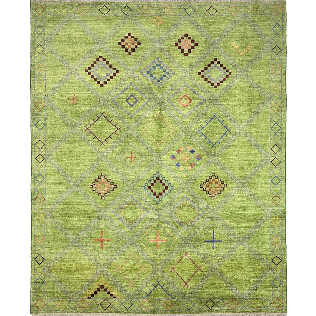 green southwestern rug