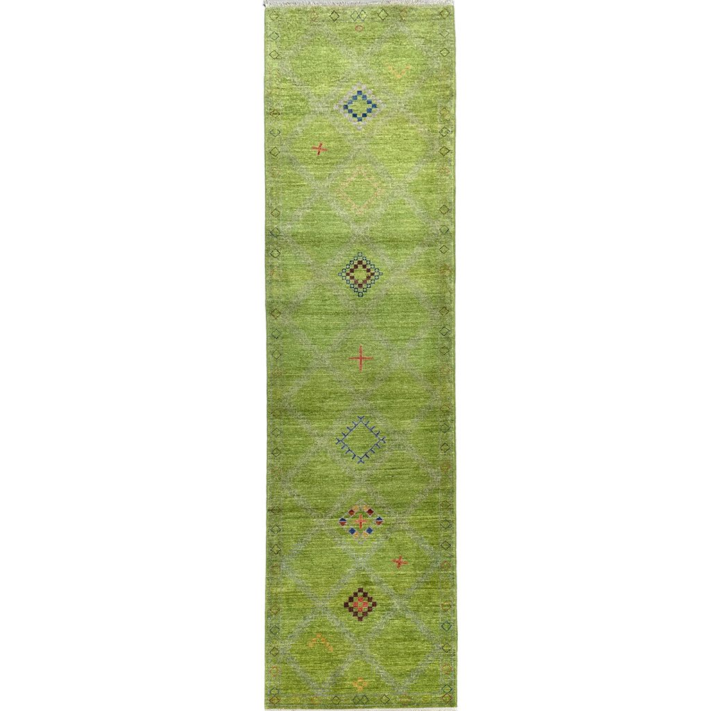 green southwestern runner rug