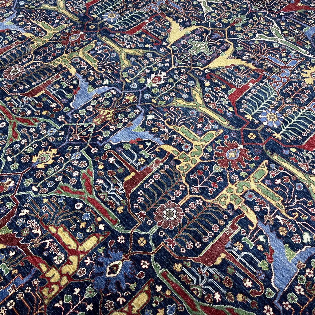 Handmade Bidjar Navy Blue Oriental Wool Area Rug (9' x 12') - Image 7