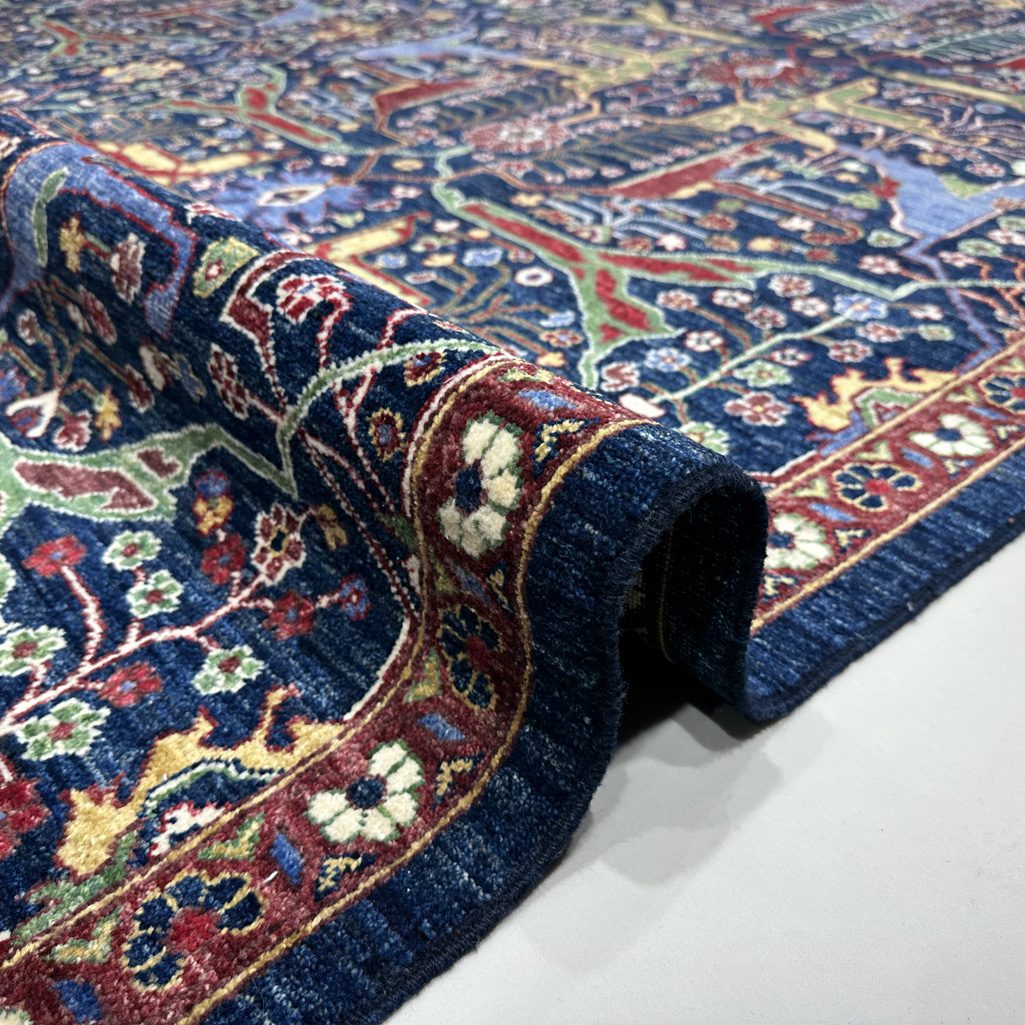 Handmade Bidjar Navy Blue Oriental Wool Area Rug (9' x 12') - Image 4