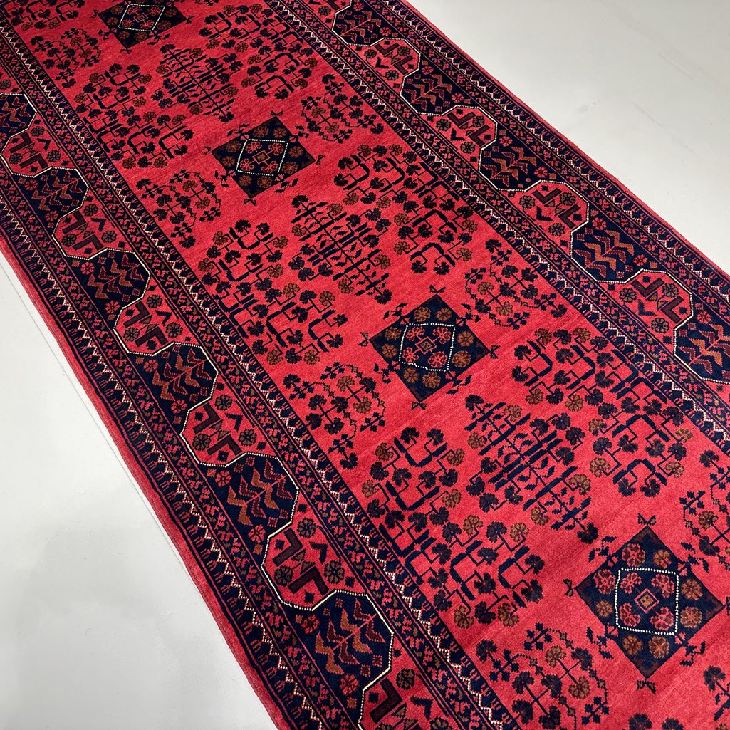 Handmade Afghan Khal Mohammadi Wool Runner Rug (3'4" x 13'4") - Image 4