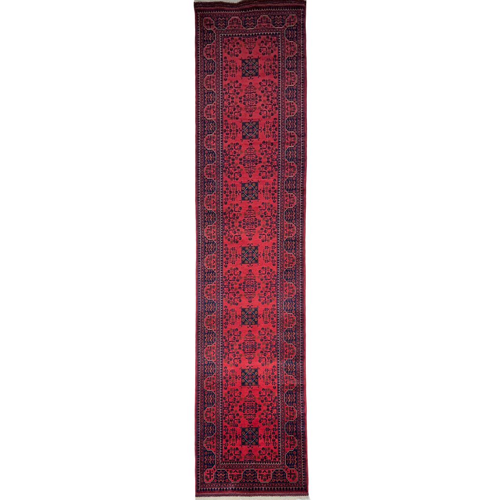 Handmade Afghan Khal Mohammadi Wool Runner Rug (3'4" x 13'4")